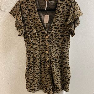 NWT Leopard Free People Romper